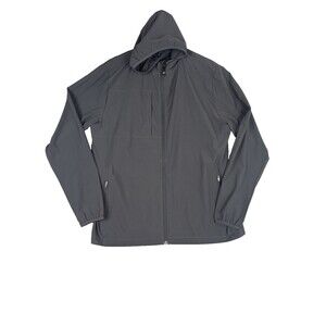 Linksoul Bodega Hooded Performance Full Zip Jacket Graphite Gray Size Large